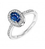 Gems One 14Kt White Gold Diamond (1/5Ctw) & Sapphire (1/4 Ctw) Ring - RPT710R-4WCS