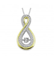 Gems One 10KT White & Yellow Gold & Diamond Rhythm Of Love Neckwear Pendant  - 1/6 ctw - ROL1202-1WYC
