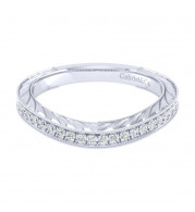 Gabriel & Co. 14k White Gold Victorian Diamond Wedding Band - WB11963W44JJ