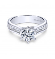 Gabriel & Co. 14k White Gold Contemporary Straight Engagement Ring - ER4185W44JJ