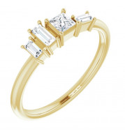 14K Yellow 1/4 CTW Diamond Stackable Geometric Ring - 124124601P