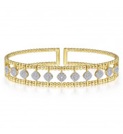 Gabriel & Co. 14k Yellow Gold Bujukan Diamond Bangle Bracelet - BG4232-65Y45JJ