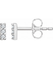 14K White .05 CTW Diamond Bar Earrings - 65286260002P