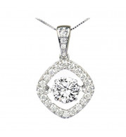 Gems One 14KT White Gold & Diamond Rhythm Of Love Neckwear Pendant  - 2 ctw - ROL1156-4WC