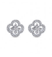 Gabriel & Co. 14k White Gold Lusso Diamond Stud Earrings - EG12221W45JJ