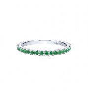 Gabriel & Co. 14k White Gold Emerald Stackable Diamond Ring