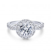Gabriel & Co. 14k White Gold Entwined Halo Engagement Ring - ER12657R4W44JJ