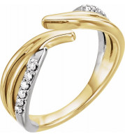 14K Yellow & White 1/8 CTW Diamond Bypass Ring - 123168605P