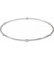 14K White  1/4 CTW Diamond Bezel-Set Bangle 8 Bracelet - BRC763600P