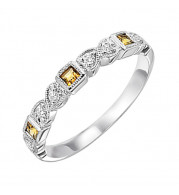 Gems One 14Kt White Gold Diamond (1/10Ctw) & Citrine (1/6 Ctw) Ring - FR1234-4WD
