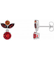 14K White Multi-Gemstone Earrings - 86874600P
