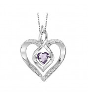Gems One Silver Diamond (1/50 Ctw) & Syn Alexandrite (1/4 Ctw) Pendant - ROL1165SY