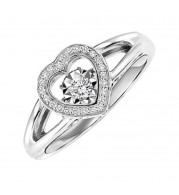 Gems One Silver (SLV 995) Diamond Rhythm Of Love Fashion Ring  - 1/8 ctw - ROL1169-SSWD