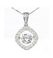 Gems One 14KT White Gold & Diamond Rhythm Of Love Neckwear Pendant  - 1-1/2 ctw - ROL1155-4WC