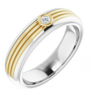 14K White & Yellow .06 CTW Diamond Men's Ring - 1233646018P
