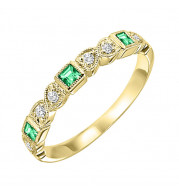 Gems One 10Kt Yellow Gold Diamond (1/10Ctw) & Emerald (1/10 Ctw) Ring - FR1036-1YD
