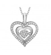 Gems One Silver (SLV 995) & Diamonds Stunning Neckwear Pendant - 1/5 ctw - ROL1058-SS1WC