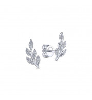 Gabriel & Co. 14k White Gold Floral Diamond Stud Earrings - EG13572W45JJ