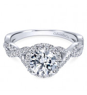 Gabriel & Co. 14k White Gold Contemporary Criss Cross Engagement Ring - ER7543W44JJ