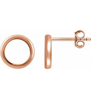 14K Rose Circle Earrings - 651817102P