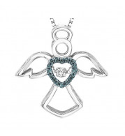 Gems One Silver Diamond (1/10Ctw) & Sapphire Pendant - ROL1060-SSDBL