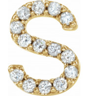 14K Yellow .05 CTW Diamond Single Initial S Earring - 867976096P