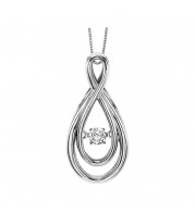 Gems One 14KT White Gold & Diamond Rhythm Of Love Neckwear Pendant  - 1/10 ctw - ROL1008-4WBL