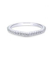 Gabriel & Co. 14k White Gold Contemporary Curved Wedding Band - WB8152W44JJ