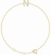14K Yellow .06 CTW Diamond Initial N 6-7 Bracelet - 65268960040P