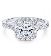 Gabriel & Co. 14k Two Tone Gold Blush Halo Engagement Ring - ER12836S4T44JJ