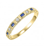 Gems One 14Kt Yellow Gold Diamond (1/12Ctw) & Sapphire (1/8 Ctw) Ring - FR1068-4YD