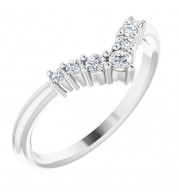 14K White Diamond Graduated V Ring - 720776000P