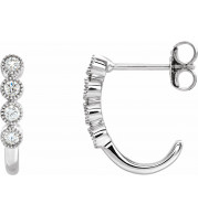14K White 1/4 CTW Diamond J-Hoop Earrings - 653413601P