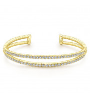 Gabriel & Co. 14k Yellow Gold Demure Diamond Bangle Bracelet - BG4008-65Y45JJ