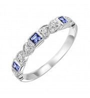 Gems One 14Kt White Gold Diamond (1/10Ctw) & Sapphire (1/6 Ctw) Ring - FR1070-4WD