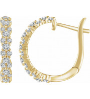 14K Yellow 5/8 CTW Diamond Hoop Earrings - 65286060001P