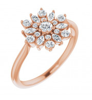 14K Rose 1/2 CTW Diamond Vintage-Inspired Ring - 123944602P