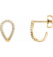 14K Yellow 1/6 CTW Diamond Geometric J-Hoop Earrings - 86477606P