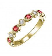 Gems One 14Kt Yellow Gold Diamond (1/20Ctw) & Ruby (1/6 Ctw) Ring - FR1075-4YD