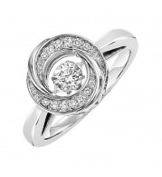 Gems One Silver (SLV 995) Diamond Rhythm Of Love Fashion Ring  - 1/10 ctw - ROL1174-SSWD