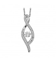 Gems One 10KT White Gold & Diamond Rhythm Of Love Neckwear Pendant  - 1/4 ctw - ROL1201-1WC