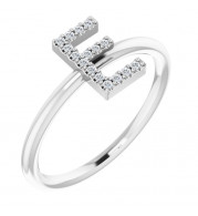 14K White .06 CTW Diamond Initial E Ring - 1238346020P