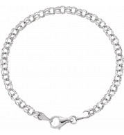 14K White 3.75 mm Solid 7 Charm Bracelet - CH158244312P