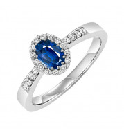 Gems One 14Kt White Gold Diamond (1/8Ctw) & Sapphire (1/2 Ctw) Ring - HDR1419-4WCS