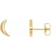 14K Yellow Crescent Moon Earrings - 86846601P