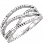 14K White 1/5 CTW Diamond Criss-Cross Ring - 1226586001P