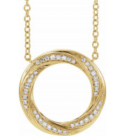 14K Yellow 1/5 CTW Diamond Circle 16-18 Necklace - 653535601P