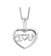 Gems One 10KT White Gold & Diamond Rhythm Of Love Neckwear Pendant  - 1/10 ctw - ROL1240-1WC