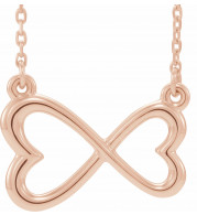 14K Rose Infinity-Inspired Heart 16-18 Necklace - 86631602P