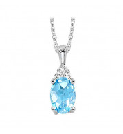 Gems One 10Kt White Gold Diamond (1/50Ctw) & Blue Topaz (1/2 Ctw) Pendant - FP4030-1WDB